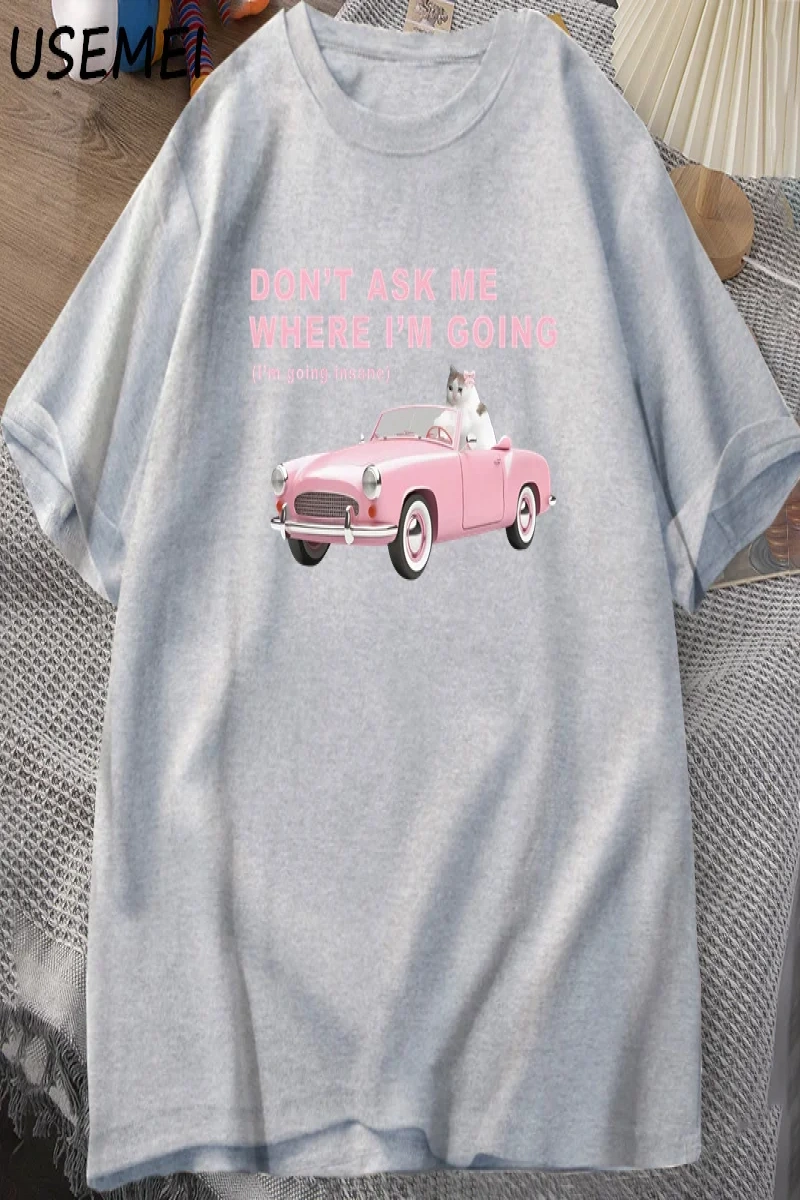Ben Deliğe Gidiyorum Komik Kedi Meme Baskılı T Shirt Erkekler Kadınlar için Aptal Çirkin T-sh 2875