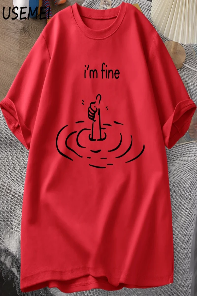 Ben güzel arka baskı T-shirt erkek kadın komik ruh sağlığı T Shirt mizah pamuk kısa kollu bol 2884