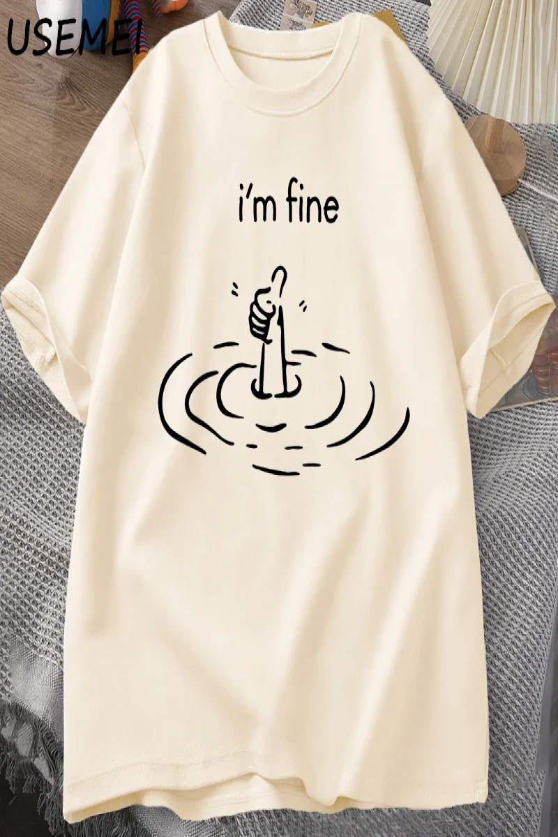 Ben güzel arka baskı T-shirt erkek kadın komik ruh sağlığı T Shirt mizah pamuk kısa kollu bol 2884