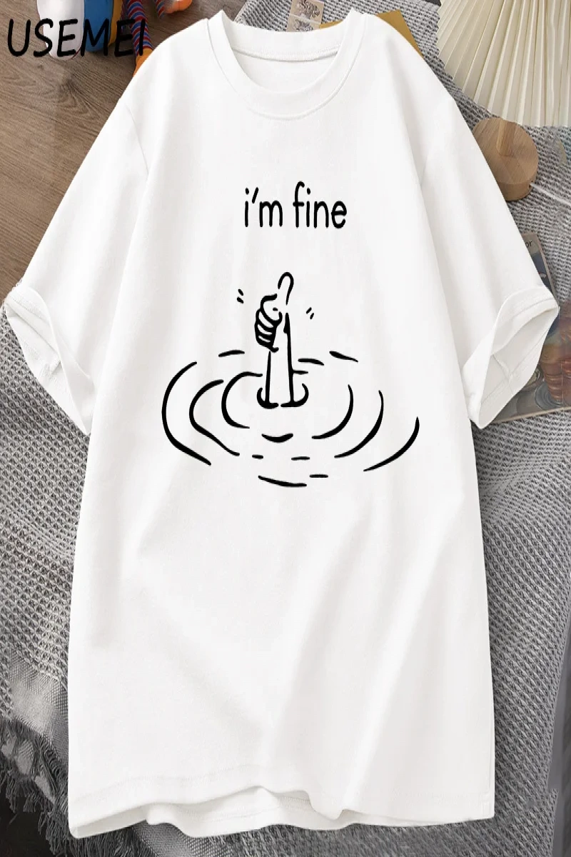 Ben güzel arka baskı T-shirt erkek kadın komik ruh sağlığı T Shirt mizah pamuk kısa kollu bol 2884