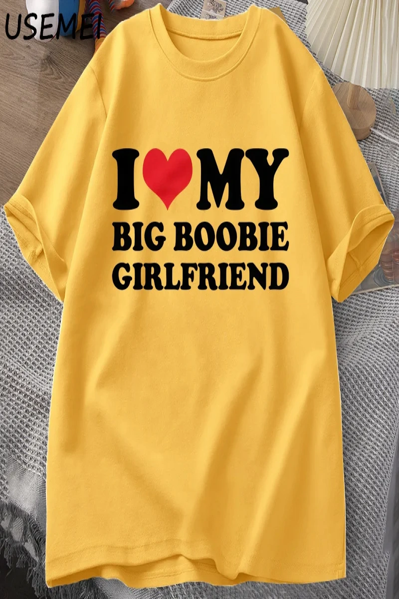 Ben kalp benim büyük Boobie kız arkadaşı t-shirt erkekler komik erkekler için hediye erkek ar 2962