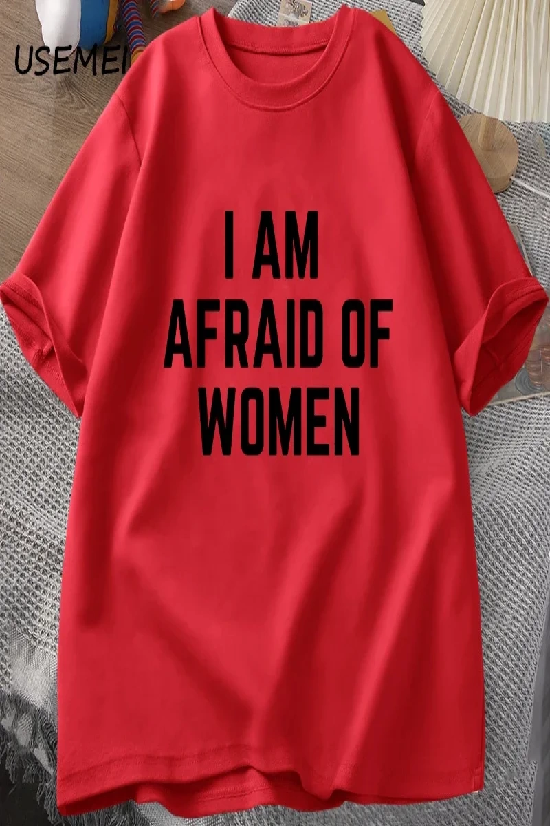 Ben korkuyorum kadın T Shirt erkekler için komik adam pamuk tişörtleri yaz rahat kısa kollu t 3037