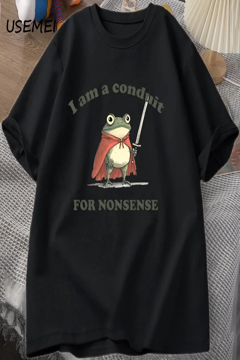 Ben saçmalık için bir boruyum T-shirt erkek kadın komik Weirdcore kurbağa Tshirt Tee yetişkin 2836