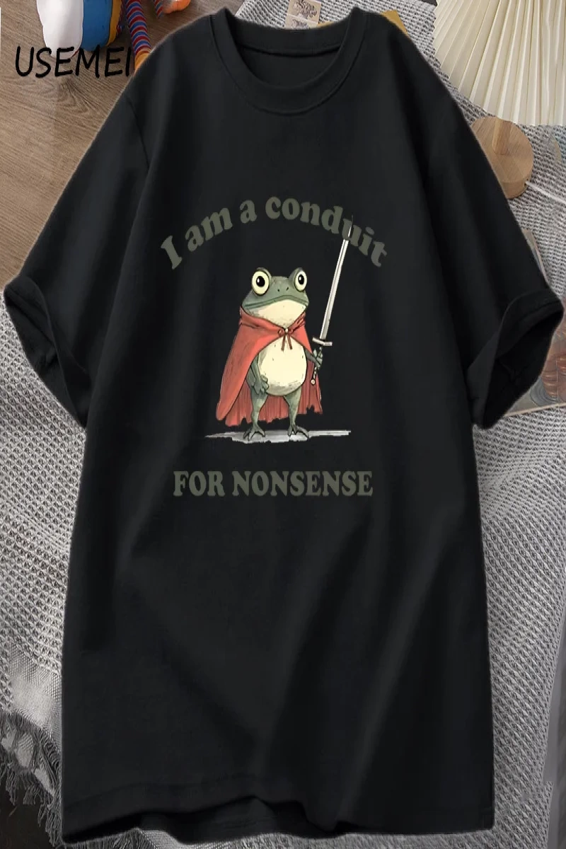 Ben saçmalık için bir boruyum T-shirt erkek kadın komik Weirdcore kurbağa Tshirt Tee yetişkin 2836
