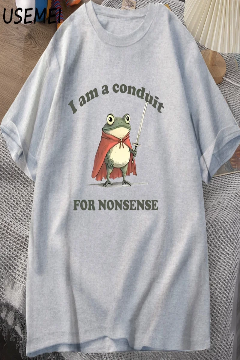 Ben saçmalık için bir boruyum T-shirt erkek kadın komik Weirdcore kurbağa Tshirt Tee yetişkin 2836