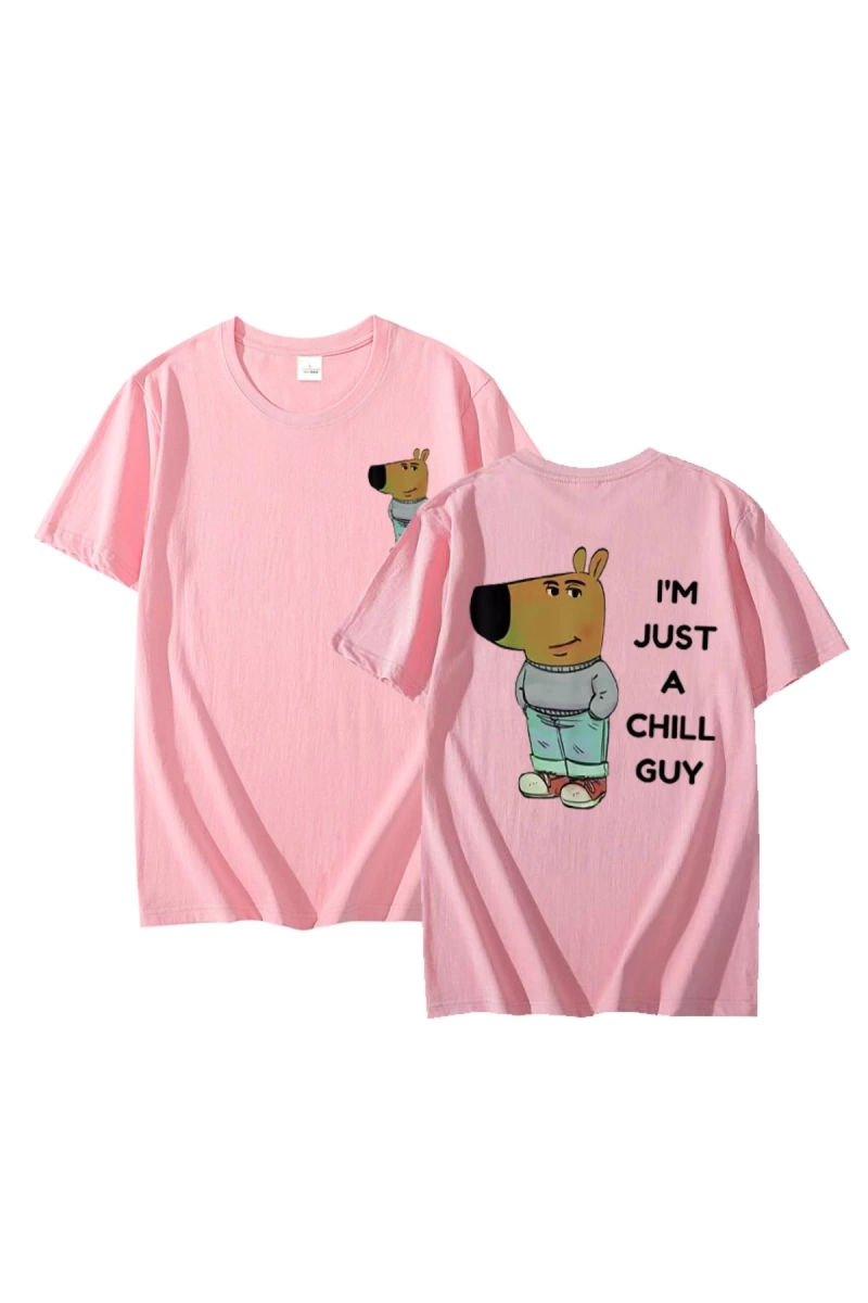 Ben sadece bir Chill Guy T Shirt rahat moda Harajuku grafik T Shirt kadın erkek pamuklu kısa