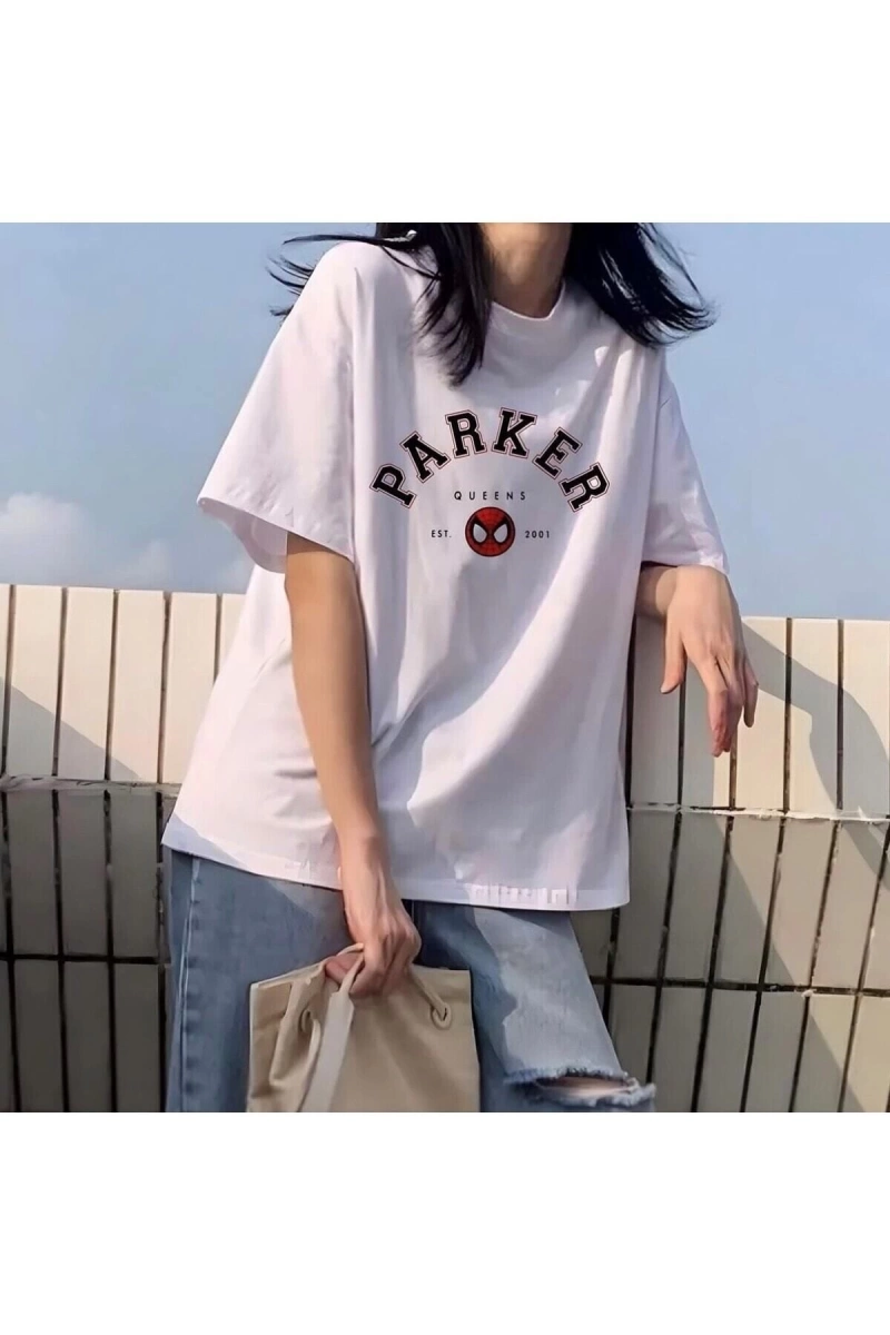 Beyaz Unisex Peter Parker Spiderman Tişört