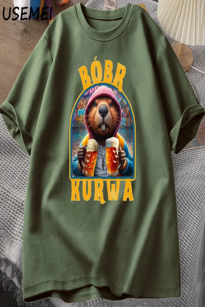 Bóbr Kurwa Gladyatör T Shirt Erkekler Kadınlar için Romanın Zafer Grafik T-Shirt Bober Beave 2833