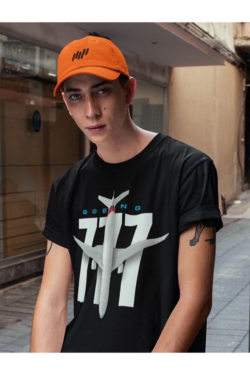 Boeing 777-300 Siyah T-shirt
