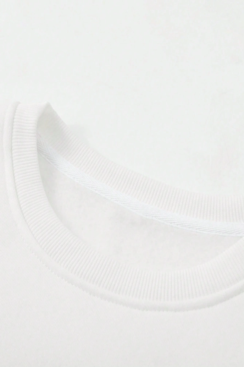 Bol Kesim Erkek Sıcak Astarlı Sweatshirt Harf Baskılı