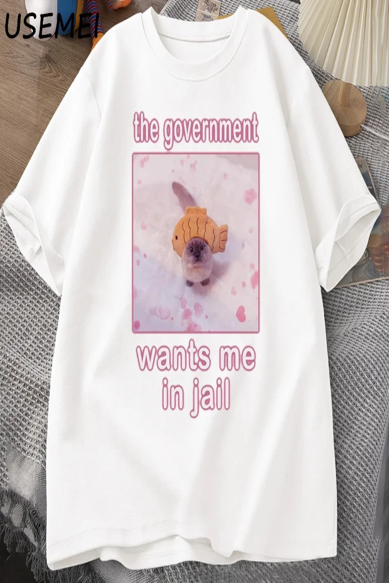 Born To OIIA Dönen Kedi T-Shirt Komik Retro Hayvan Tee 90s Pamuk Adam kısa kollu tişört Haraj 2972