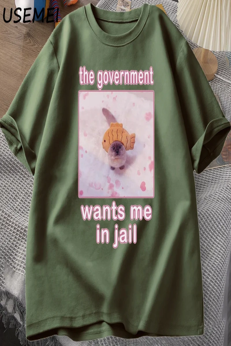 Born To OIIA Dönen Kedi T-Shirt Komik Retro Hayvan Tee 90s Pamuk Adam kısa kollu tişört Haraj 2972