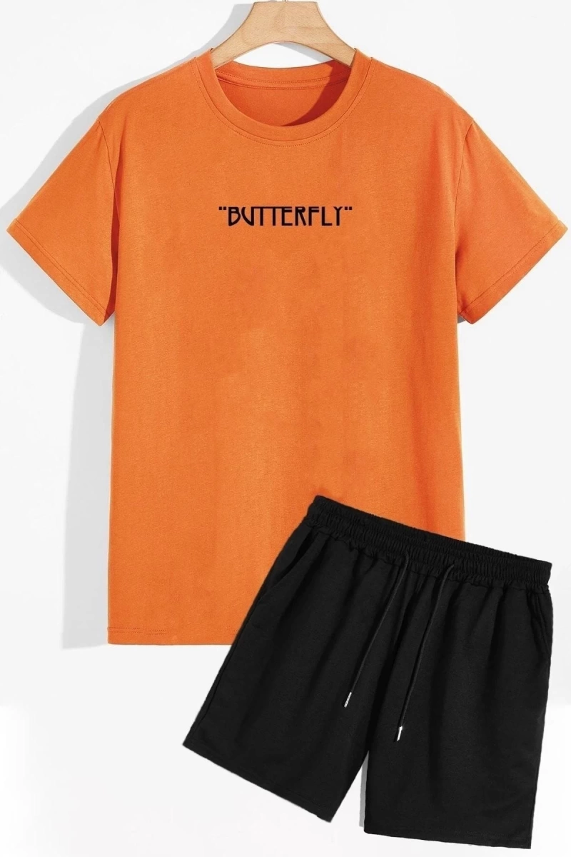 Butterfly Sırt Baskılı Şort T-shirt Eşofman Takımı BUTTERFLY