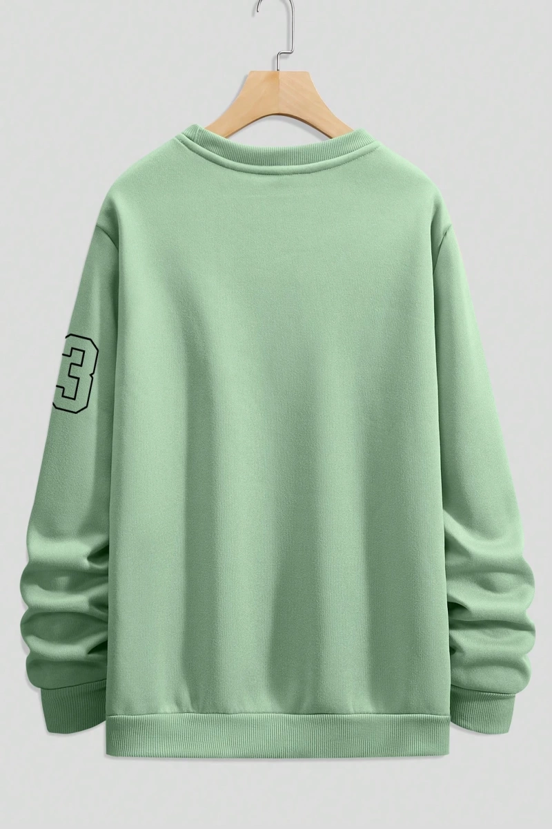 Büyük Beden Erkek Günlük Harf ve Rakam Baskılı Sweatshirt, İlkbahar