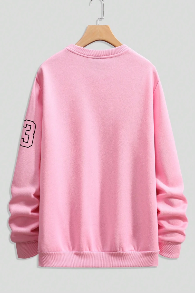 Büyük Beden Erkek Günlük Harf ve Rakam Baskılı Sweatshirt, İlkbahar