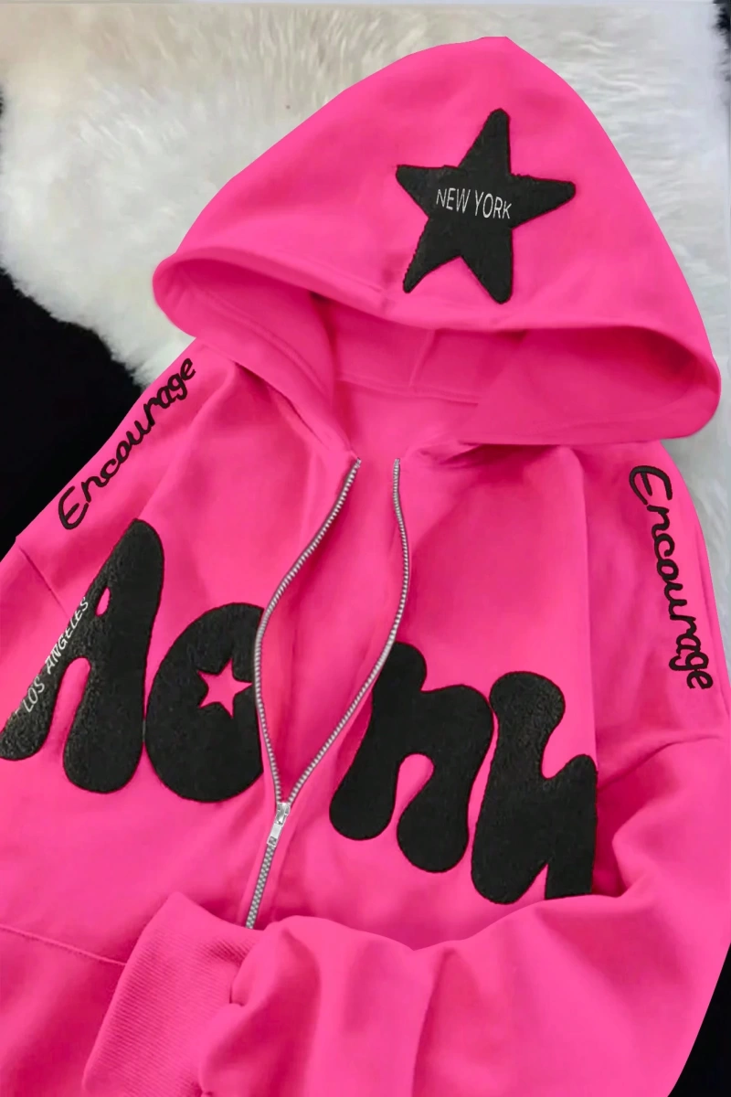 Büyük Beden Kadın Günlük İşlemeli Çiçekli Sweatshirt İş, Sonbahar/Kış Model 5158