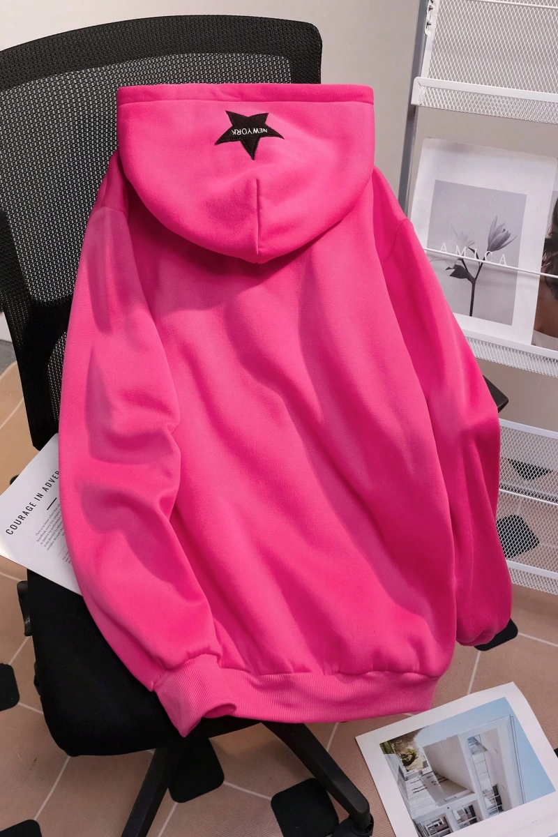 Büyük Beden Kadın Günlük İşlemeli Çiçekli Sweatshirt İş, Sonbahar/Kış Model 5158