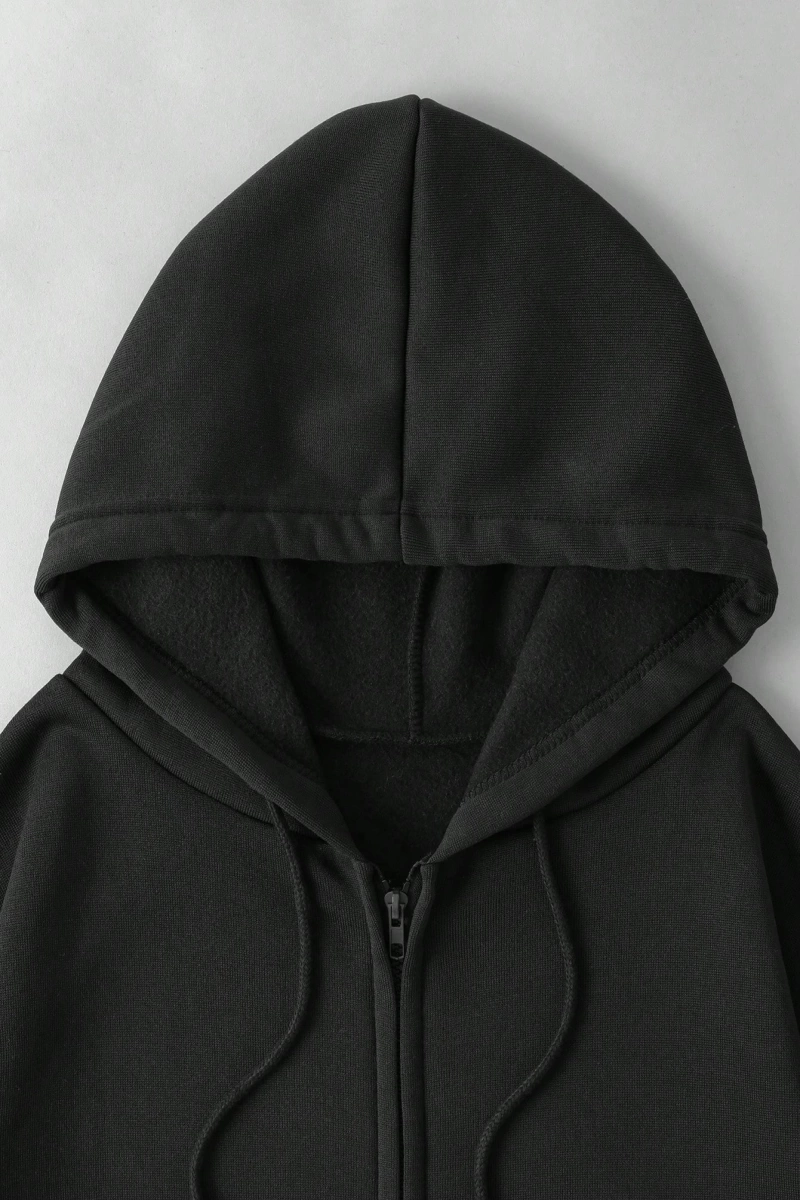 Büyük Beden Kapüşonlu Sweatshirt Harf Baskılı ve Bağcıklı Model 5174