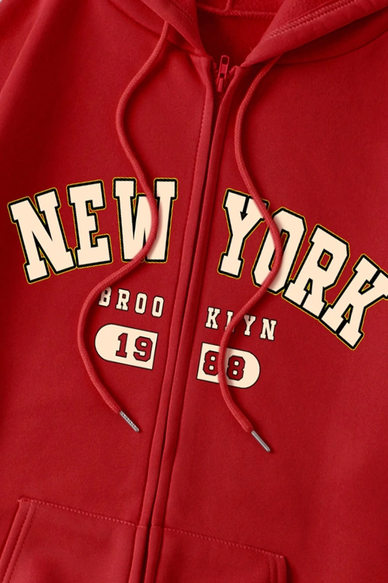 Büyük Beden Kapüşonlu Sweatshirt Harf Baskılı ve Bağcıklı Model 5174