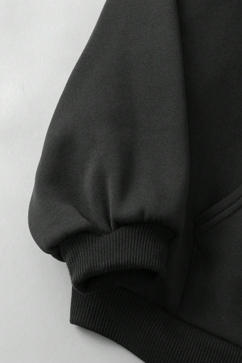 Büyük Beden Kapüşonlu Sweatshirt Harf Baskılı ve Bağcıklı Model 5174