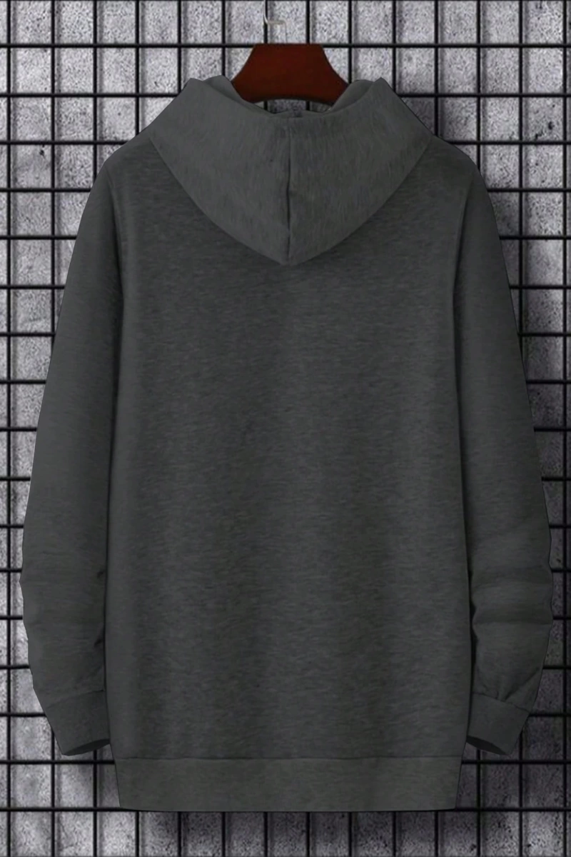 Büyük Boy Erkek Mektup Baskılı Bağcıklı Kapüşonlu Sweatshirt