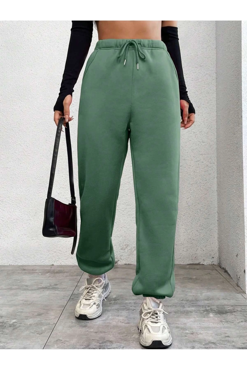 Büzgülü Bacaklı Elastik Bel İpli Kadın Jogger Pantolon