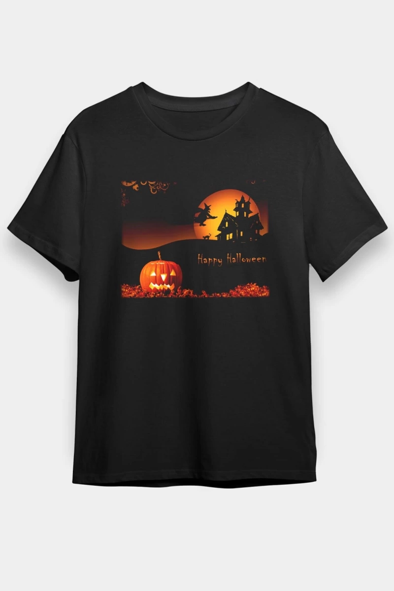 Cadılar Bayramı-Halloween Siyah Unisex Tişört T-Shirt