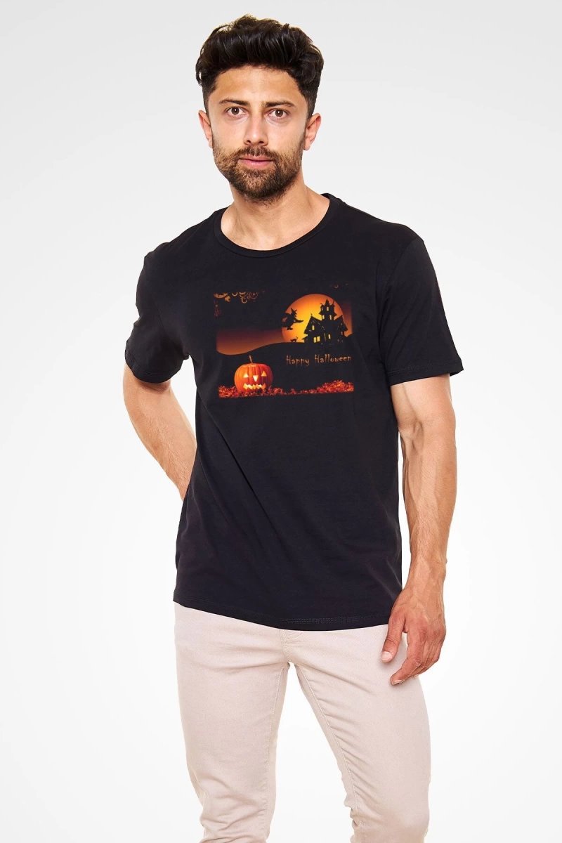Cadılar Bayramı-Halloween Siyah Unisex Tişört T-Shirt