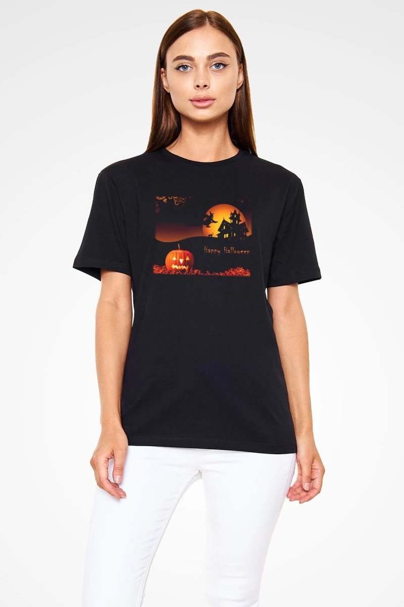 Cadılar Bayramı-Halloween Siyah Unisex Tişört T-Shirt