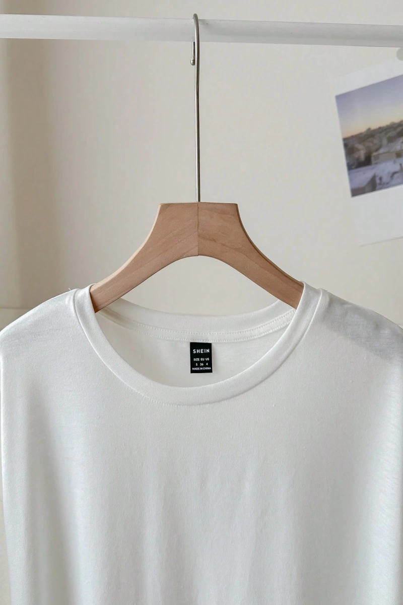 Casual Loose Dokuz Kareli Izgara Desen Yuvarlak Yaka Kısa Kollu Kadın Tişörtü, Y
