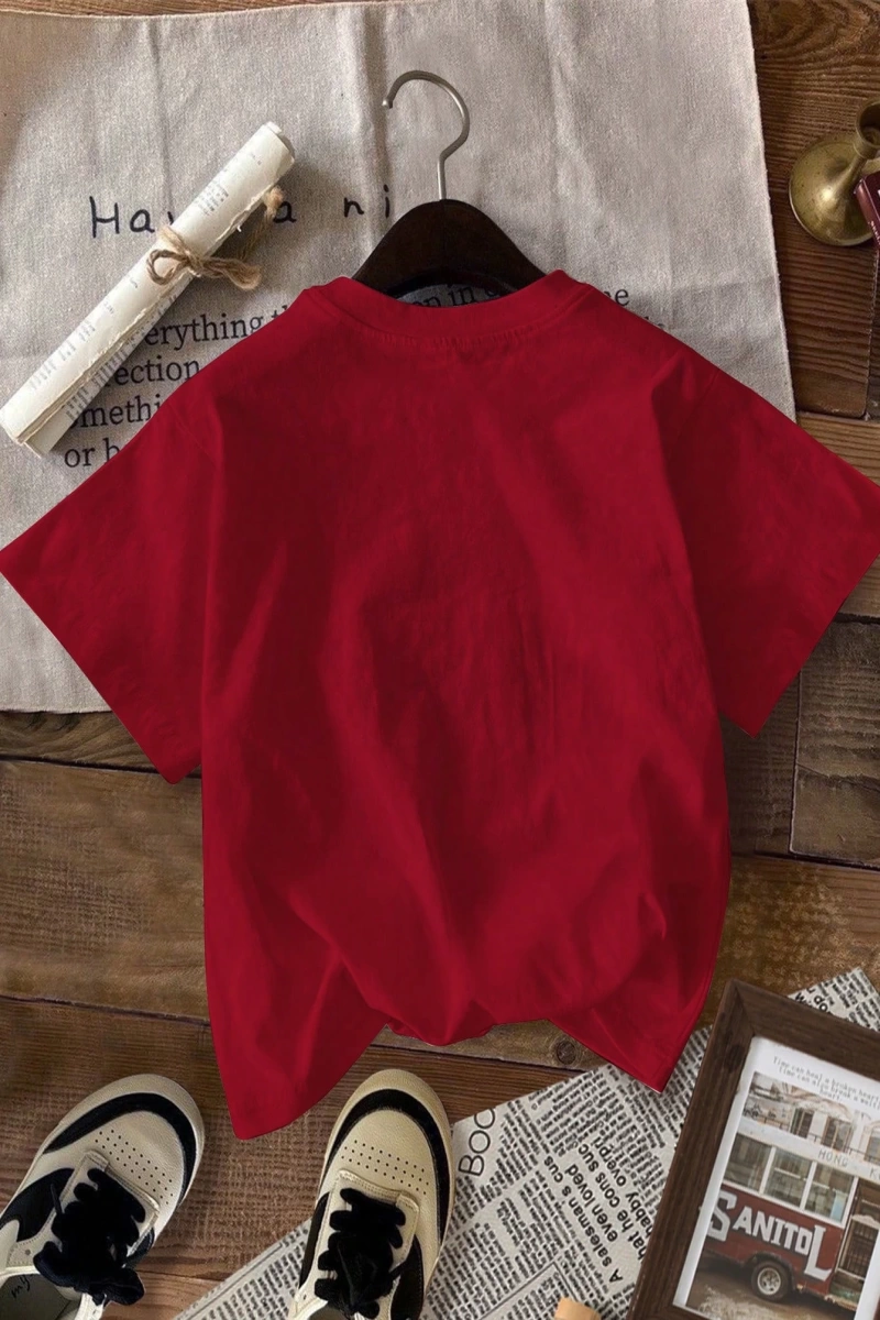 Casual Loose Grafik Baskılı Yuvarlak Yaka Kısa Kollu Kadın Tişörtü, Yazlık Kazak İçi