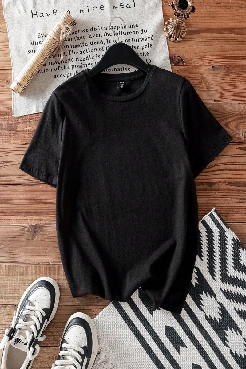 Casual Loose NY Grafik Yuvarlak Yaka Kısa Kollu Tişört Kadınlar İçin, Yaz İçin Uygun