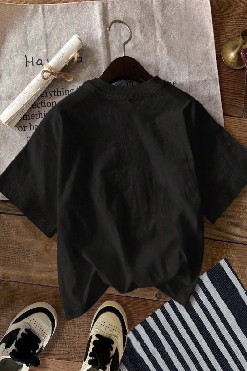 Casual Minimalist Leopar Desenli Fiyonk Dekor Yuvarlak Yaka Kısa Kollu Fitted Kırpıl