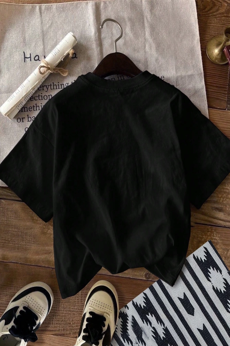 Casual Retro Dachshund Grafik Yuvarlak Yaka Kısa Kollu Dar Kesim Kadın Tişörtü,