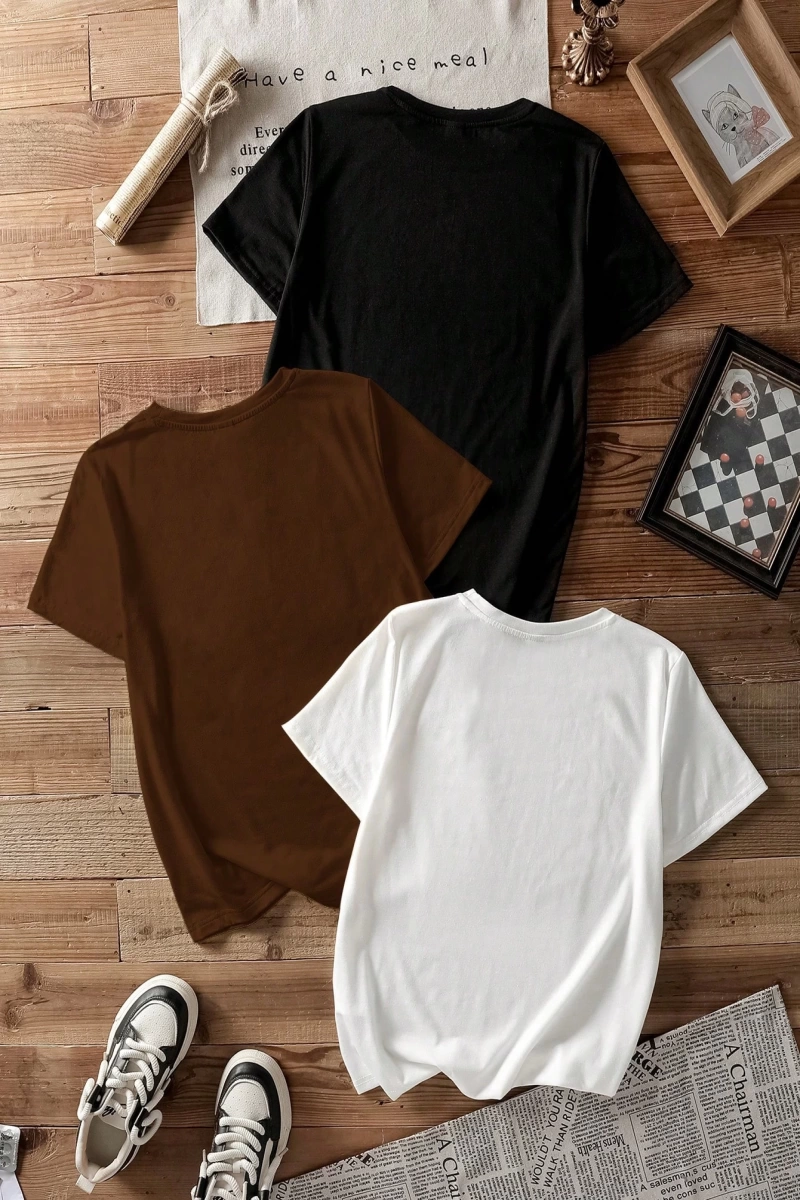 Casual Retro Kırmızı Araba Desenli %50 Pamuk Kadın Tişört