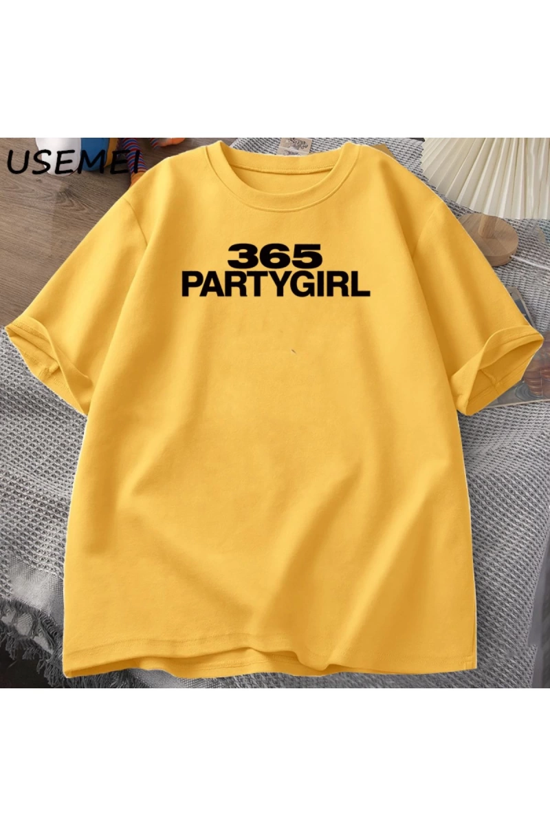 Charli XCX 365 Parti Kız Brat T-Shirt Kadın Erkek Tee Y2K Kült Klasik Vintage T Rahat