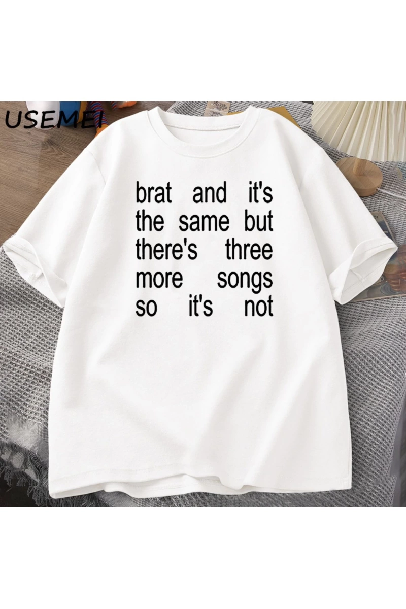 Charli XCX Brat ve It S Baskılı T-Shirt Kült Klasik T Shirt Kadın Erkek Moda Pamuk Kısa Kollu