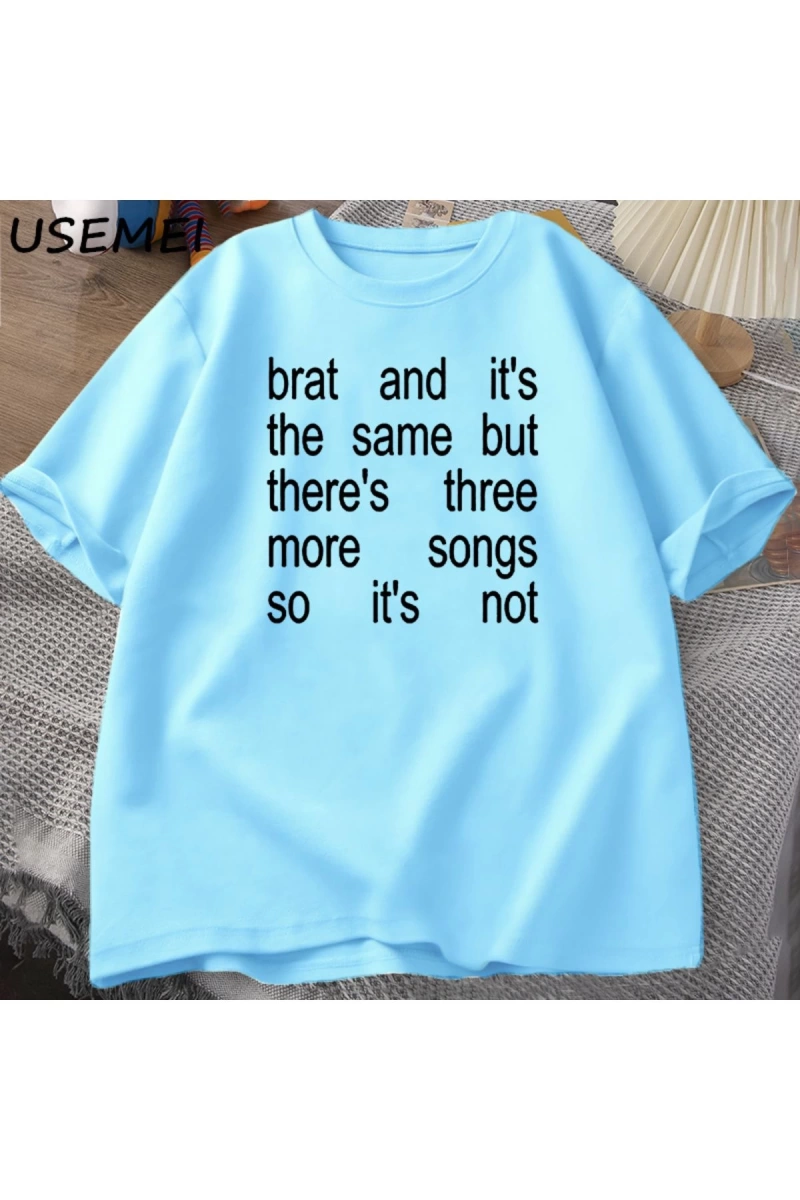 Charli XCX Brat ve It S Baskılı T-Shirt Kült Klasik T Shirt Kadın Erkek Moda Pamuk Kısa Kollu