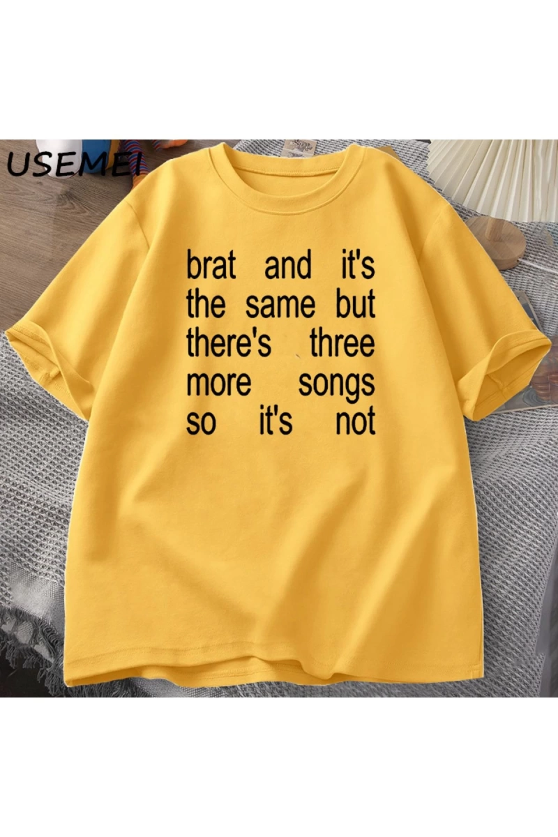 Charli XCX Brat ve It S Baskılı T-Shirt Kült Klasik T Shirt Kadın Erkek Moda Pamuk Kısa Kollu