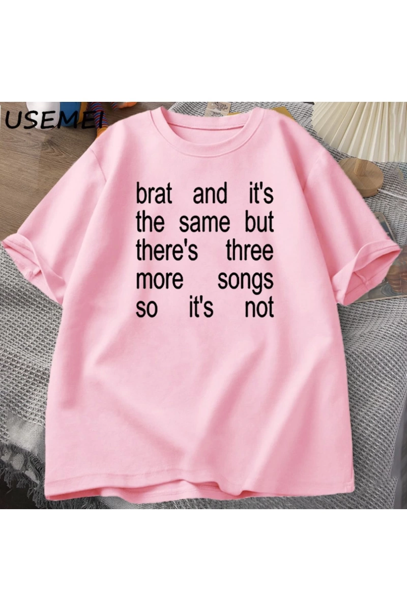 Charli XCX Brat ve It S Baskılı T-Shirt Kült Klasik T Shirt Kadın Erkek Moda Pamuk Kısa Kollu