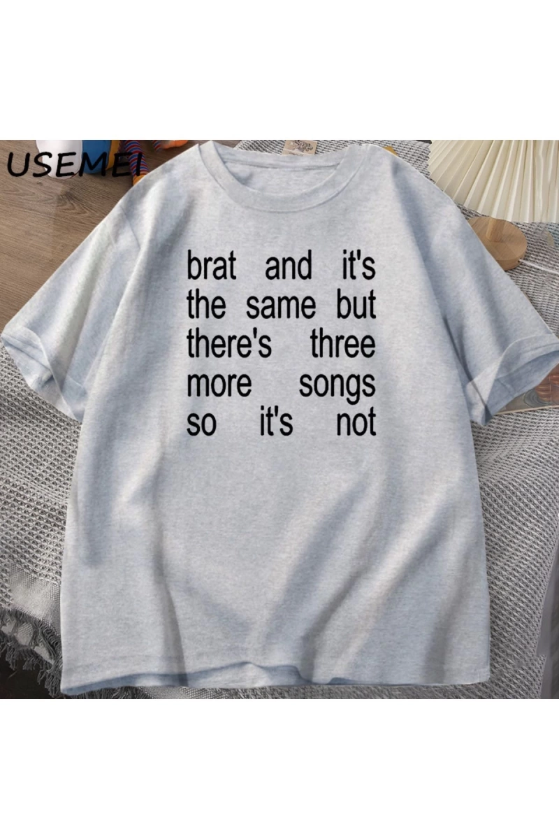 Charli XCX Brat ve It S Baskılı T-Shirt Kült Klasik T Shirt Kadın Erkek Moda Pamuk Kısa Kollu