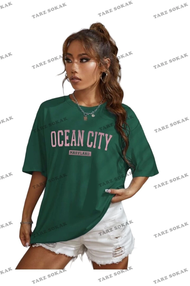 Cıty Baskılı Oversize Unisex Tişört