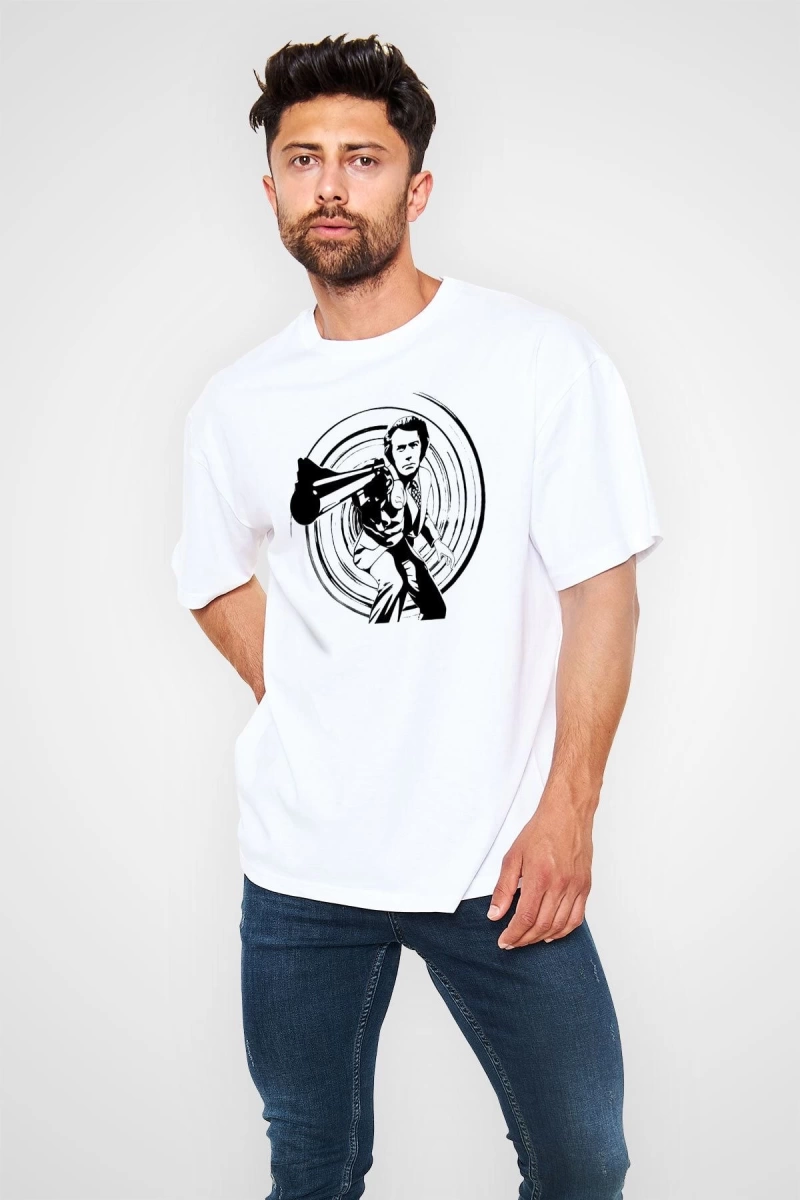 Clint Eastwood Beyaz Unisex Tişört T-Shirt