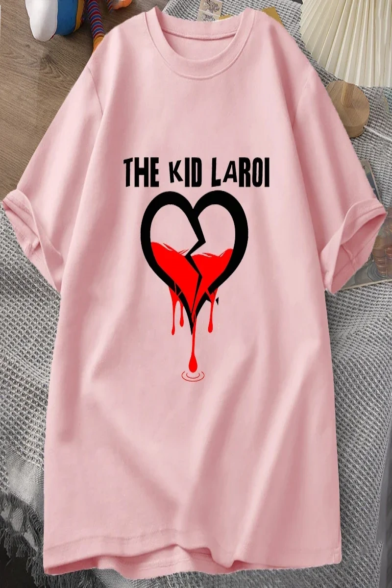 Çocuk Laroi T shirt pamuk kısa kollu O boyun Tshirt erkekler Streetwear boy T-shirt erkek kıs 3067