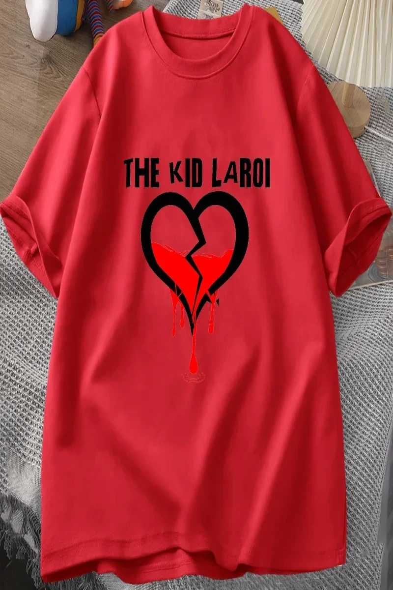 Çocuk Laroi T shirt pamuk kısa kollu O boyun Tshirt erkekler Streetwear boy T-shirt erkek kıs 3067