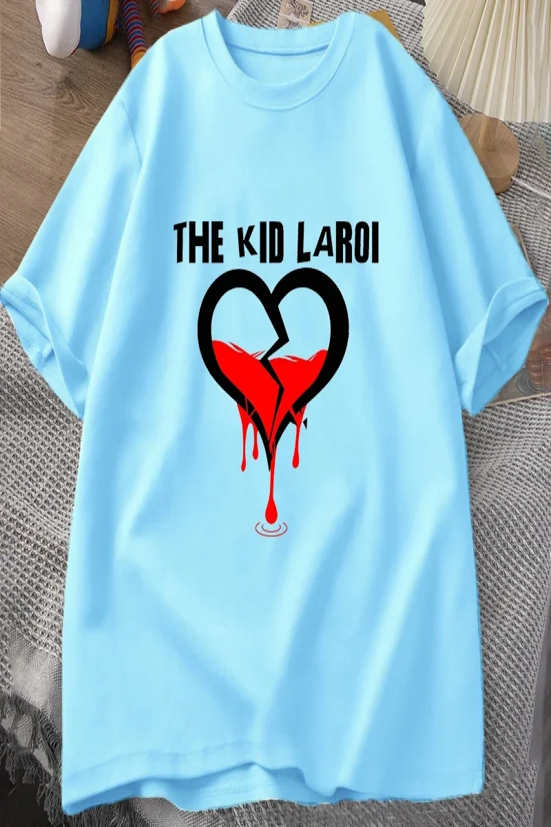 Çocuk Laroi T shirt pamuk kısa kollu O boyun Tshirt erkekler Streetwear boy T-shirt erkek kıs 3067