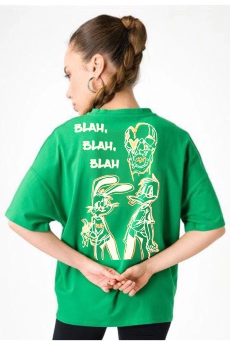 Çok Rahat Kesim Tavşan Baskılı Oversize