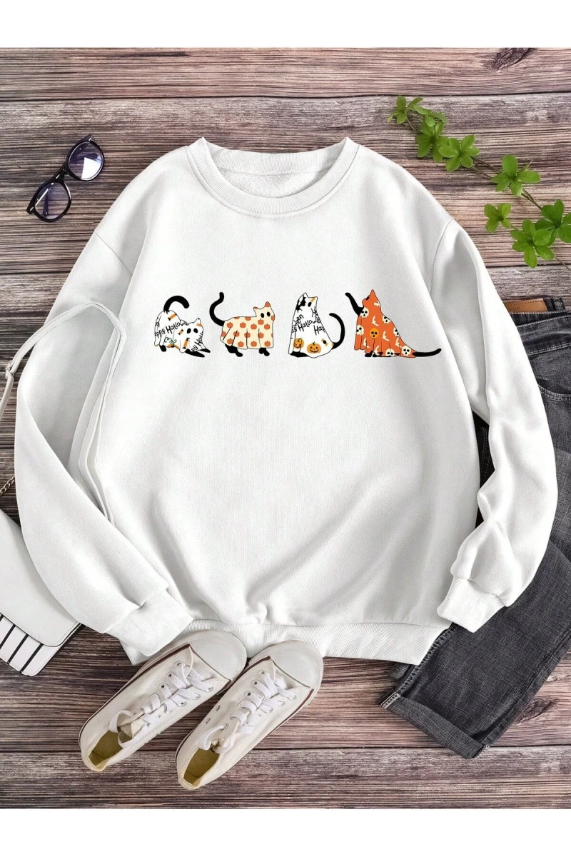 Coke serisi Cartoon Graphic Sweatshirt