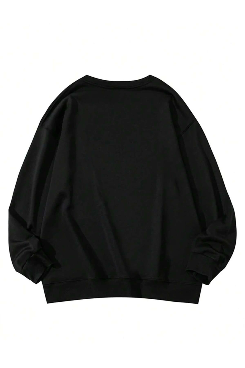 Coke serisi Letter Graphic Drop Shoulder Pullover