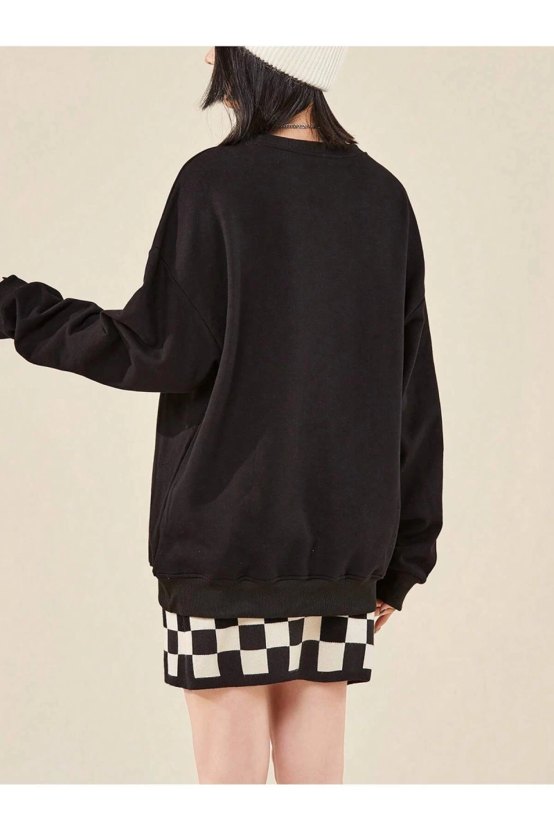 Coke serisi Letter Graphic Drop Shoulder Sweatshirt